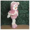Ver imagem 4 de Boneco de Neve Natal Rosa Fofinho Perna Ajustável 94cm