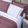 Jogo de Cama Branco com Detalhes Mauve 100% Algodão Casal Padrão 4 Peças - 1
