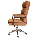 Ver imagem 3 de Cadeira Escritório Presidente Evo Domann Design Assento PU Camel Marrom e Base Metal