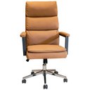 Ver imagem 2 de Cadeira Escritório Presidente Evo Domann Design Assento PU Camel Marrom e Base Metal