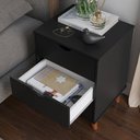 Ver imagem 2 de Mesa De Cabeceira 3 Gavetas Grécia Plus Pés Retrô - Preto