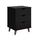 Ver imagem 3 de Mesa De Cabeceira 3 Gavetas Grécia Plus Pés Retrô - Preto