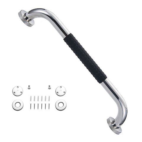 Barra de Apoio 60cm Inox Suporte Antiderrapante Banheiro Box Idoso Gestante Acessibilidade Cadeirant