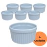 Jogo 6 Ramequim Médio Porcelana Branca 150mL Resistente Sofisticado Prattos - 2