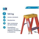 Ver imagem 5 de Escada em Fibra Tesoura 4 Degraus 1,50m com Patamar Simples WBertolo