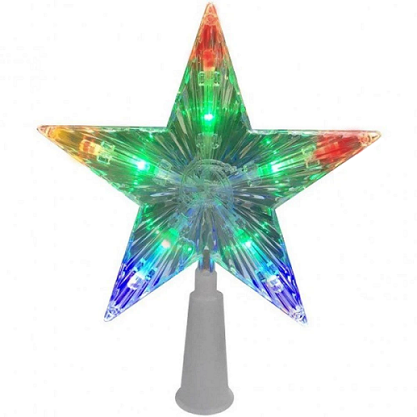 Estrela Ponteira Topo de Árvore de Natal LED Colorido - 1
