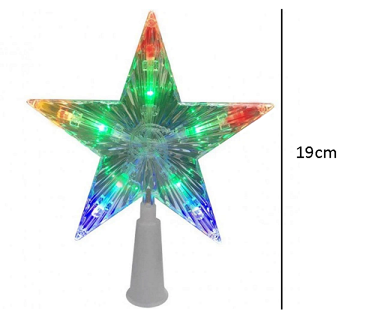 Estrela Ponteira Topo de Árvore de Natal LED Colorido - 3