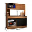 Ver imagem 4 de Cozinha Compacta São Paulo 4 Portas 1 Gaveta Cinamomo/preto - Panorama Móveis