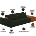 Ver imagem 4 de Sofá Ilha Modular para Sala 252cm com Puff Dublin K01 Veludo Verde Sintético Caramelo - Lyam Decor