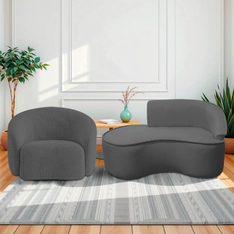 Kit Divã Recamier Orgânico Marrocos 150cm Lado Esquerdo e 1 Poltronas Amore Linho