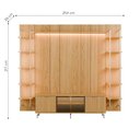 Ver imagem 6 de Rack com Painel para TV até 85" 11 Prateleiras e LED Neon Float 254cm – Carvalho c/ Champanhe