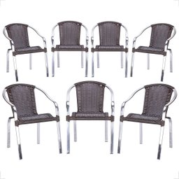7 Cadeira Maresia Aluminio Polido Fibra Sintetica Tr. Simples - Tabaco - 1