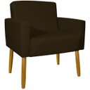 Ver imagem 4 de Poltrona Hope Decorativa Confortável para Sala Quarto Recepção Tecido Suede Pés Palito