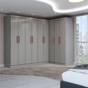 Ver imagem 1 de Guarda-roupa Casal Modulado Odisseia 9 Portas 2 Gavetas Onix - Panorama Móveis