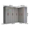 Ver imagem 4 de Guarda-roupa Casal Modulado Odisseia 9 Portas 2 Gavetas Onix - Panorama Móveis