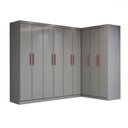 Ver imagem 3 de Guarda-roupa Casal Modulado Odisseia 9 Portas 2 Gavetas Onix - Panorama Móveis