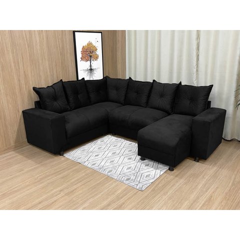 Sofá Canto Preto 601 Áustria