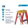 Escada em Fibra Tesoura 7 Degraus 2,40m com Patamar Simples WBertolo - 2
