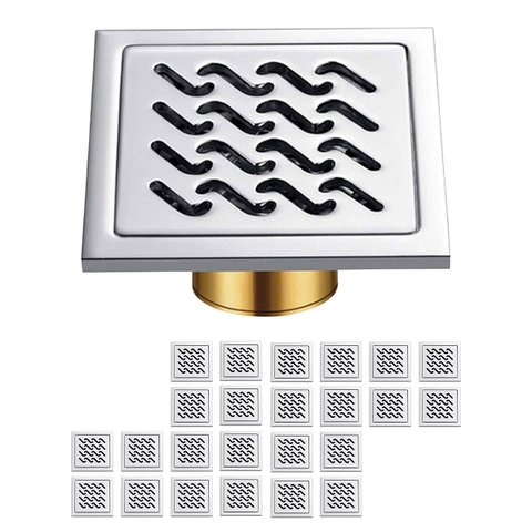Ralo Inox Kit 24 Uni 10x10 Anti Odor Varanda Casa Inseto Quintal Banheiro Lavabo Lavanderia Higienic
