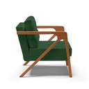 Ver imagem 6 de Kit 02 Poltronas Veludo Verde Base De Madeira Castanho