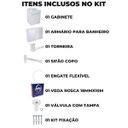 Ver imagem 2 de Gabinete 02 Portas para Banheiro com Lavatório + Armário + Torneira + Engate Flexível + Fita Veda Ro