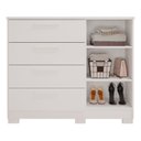 Ver imagem 4 de Cômoda 1 Porta 4 Gavetas MDF Sophia Espresso Móveis Branco