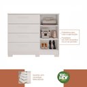 Ver imagem 5 de Cômoda 1 Porta 4 Gavetas MDF Sophia Espresso Móveis Branco