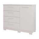 Ver imagem 2 de Cômoda 1 Porta 4 Gavetas MDF Sophia Espresso Móveis Branco