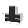 Gabinete Banheiro Coluna para Encaixe Branco / Preto - 3