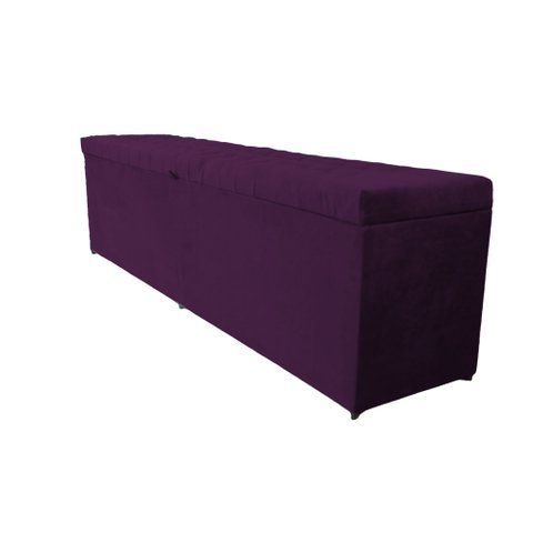 Recamier Puff Baú Beira de Cama Box Padrão 1,40cm - Roxo