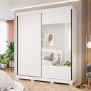 Ver imagem 1 de Guarda Roupa Casal com Espelho 2 Portas de Correr 4 Gavetas MDF Camilla Espresso Móveis