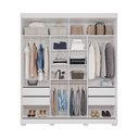 Ver imagem 3 de Guarda Roupa Casal com Espelho 2 Portas de Correr 4 Gavetas MDF Camilla Espresso Móveis