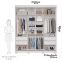 Ver imagem 4 de Guarda Roupa Casal com Espelho 2 Portas de Correr 4 Gavetas MDF Camilla Espresso Móveis