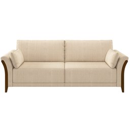 Sofá 02 Lugares para Sala de Estar Pés em Madeira 162 Cm Stefan M03 Linho Bege - Lyam Decor - 3