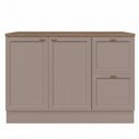 Ver imagem 1 de Balcao com Tampo 120 cm 2 Portas 2 Gavetas Unna Gris Carvalho Oak Poliman