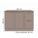 Ver imagem 2 de Balcao com Tampo 120 cm 2 Portas 2 Gavetas Unna Gris Carvalho Oak Poliman