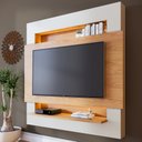 Ver imagem 1 de Painel para TV até 58 Polegadas com Fita de LED 1 Prateleira Abruzzo Yescasa