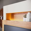 Ver imagem 5 de Painel para TV até 58 Polegadas com Fita de LED 1 Prateleira Abruzzo Yescasa