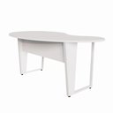 Ver imagem 4 de Mesa para Escritório Mesa Linear Orgânica Contemporâneo sem Gavetas 175cm Branco F5 Office
