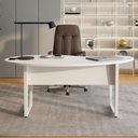 Ver imagem 3 de Mesa para Escritório Mesa Linear Orgânica Contemporâneo sem Gavetas 175cm Branco F5 Office