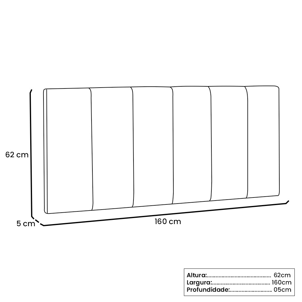 Cabeceira Painel Queen 1,60m Ravenna Suede - Pallazio - Cinza - 5