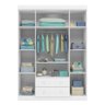 Roupeiro Branco Infantil 4 Portas 2 Gavetas 100% Mdf Eduardo Jm Móveis Baby - 3