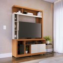 Ver imagem 1 de Estante para Sala de Estar para TV Cairo 2 Portas 2 Prateleiras MDP MDF 136cm Freijó Off White