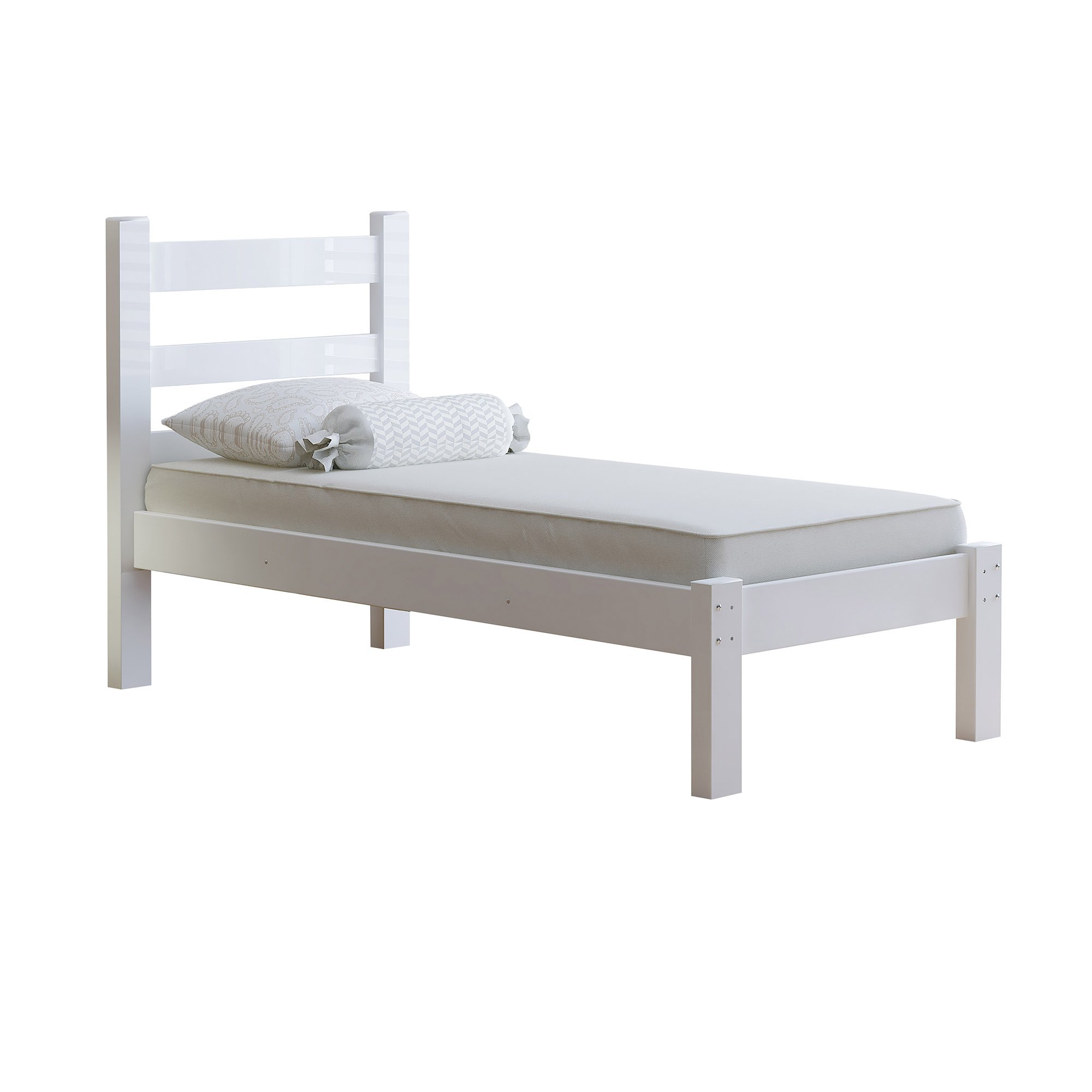 Cama Solteiro Rubi Madeira Maciça Cor Branco Nemargi - 3