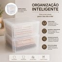 Ver imagem 4 de Organizador Gaveteiro Rattan Multiuso Plastico Resistente Escritorio Quarto Transparente Nitron