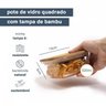 Conjunto de Potes de Vidro com Tampa de Bambu 3 Peças Oikos - 3