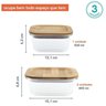 Conjunto de Potes de Vidro com Tampa de Bambu 3 Peças Oikos - 2