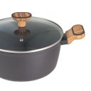 Ver imagem 2 de Kit com Caçarolas Aluminio com Tampa Preto/madeira - 3 Pçs