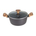 Ver imagem 4 de Kit com Caçarolas Aluminio com Tampa Preto/madeira - 3 Pçs