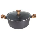 Ver imagem 5 de Kit com Caçarolas Aluminio com Tampa Preto/madeira - 3 Pçs